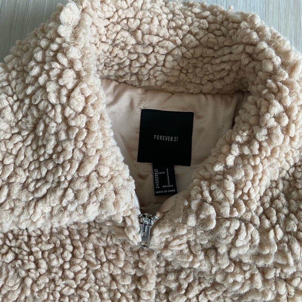 Peach pink teddy jacket - Picture 2 of 5